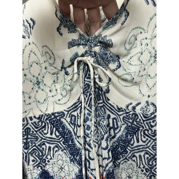 Angie Women’s Sz S Bohemian Top Gipsy Flare Butterfly Sleeves V-Neck Peasant - Picture 3 of 11